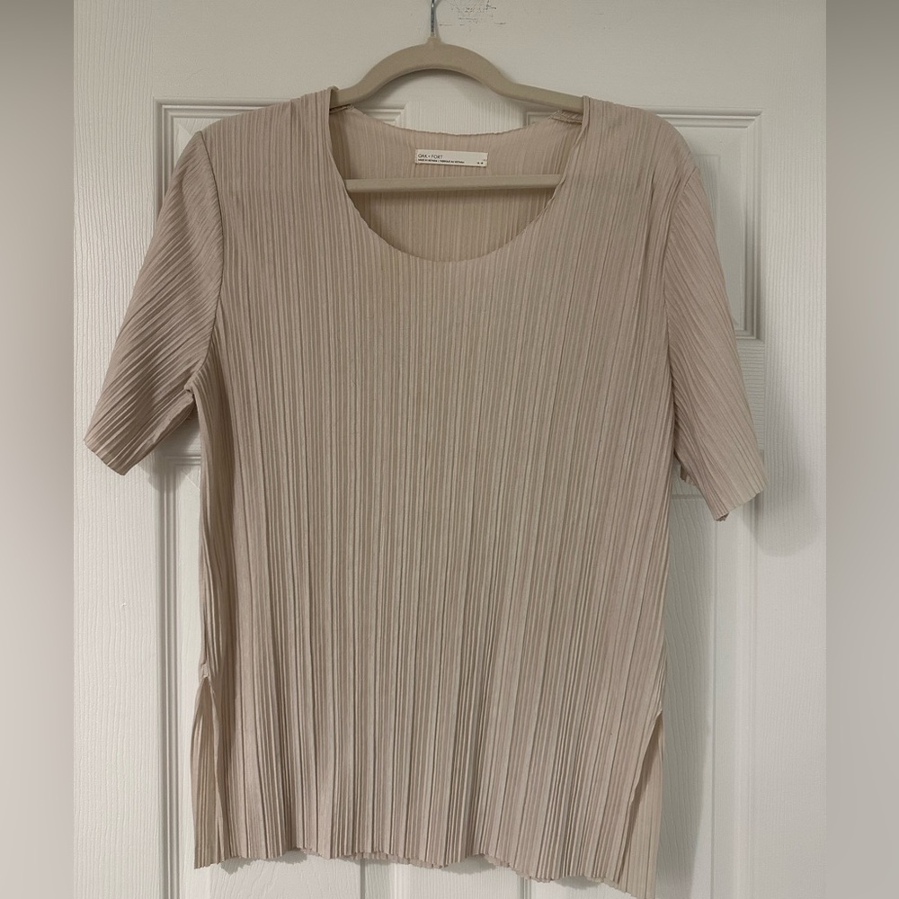 Oak + Fort Pleated Top with Split Sides